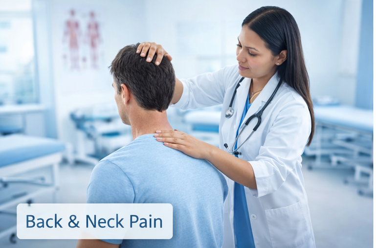Back and neck pain illustration
